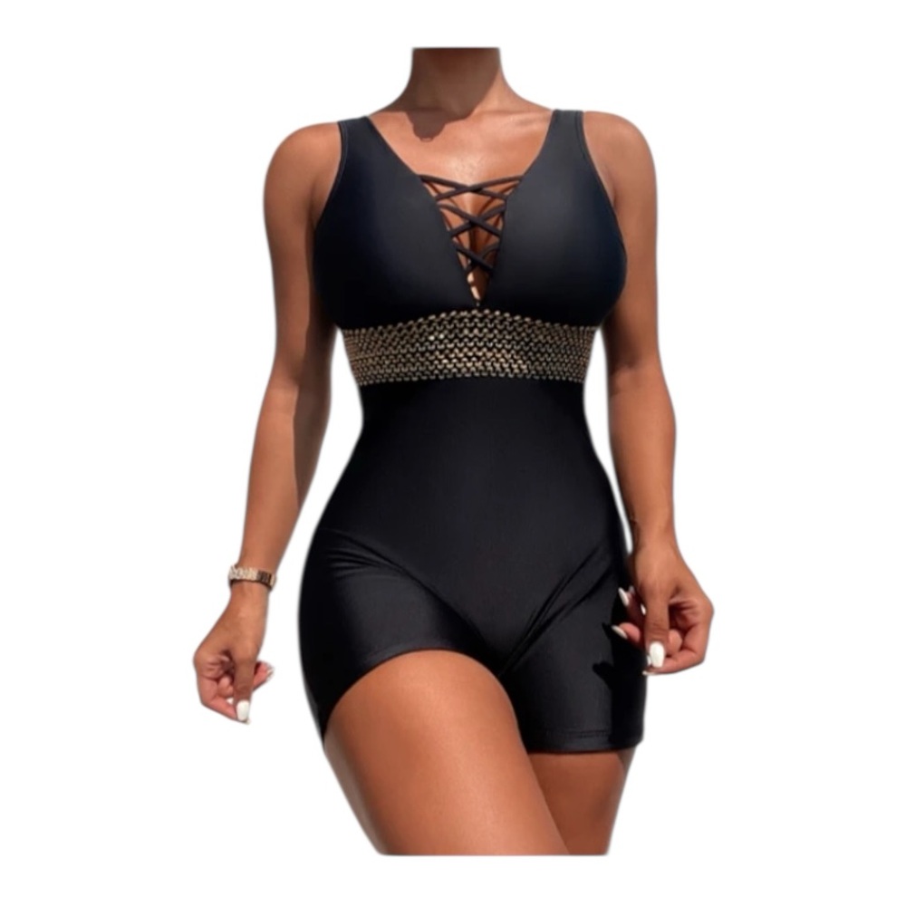 Fashion Nova Black One-Piece Swimsuit